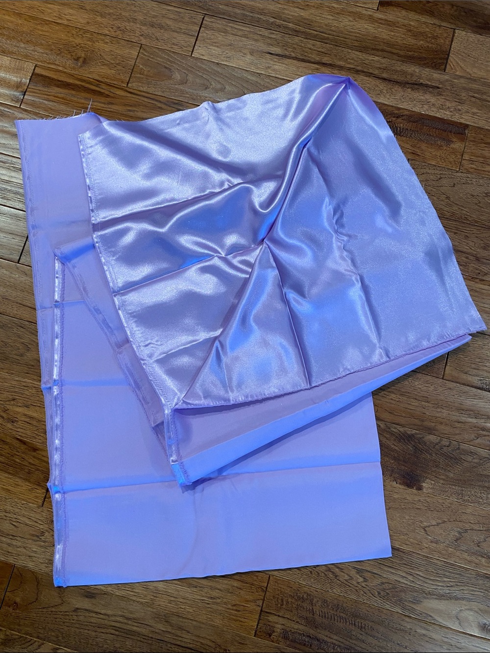 Lavender Satin Fabric Panel - Soft Shiny Lilac with subtle silver sparkle